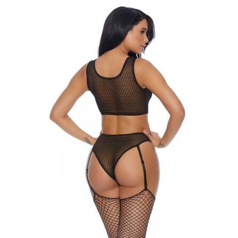 Biustonosz i majtki z paskiem do pończoch You a Vixen - XL Forplay Biustonosz i majtki z paskiem do pończoch You a Vixen - XL Forplay