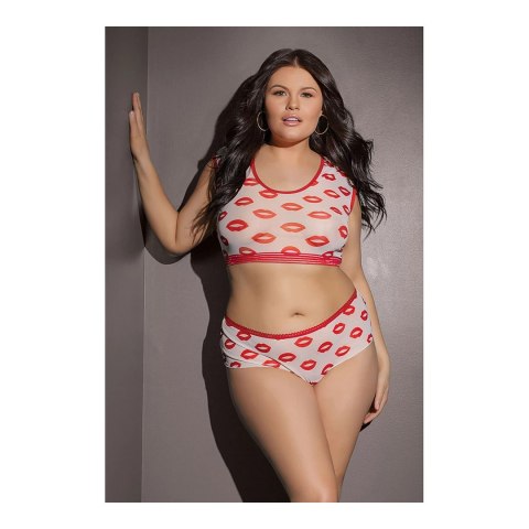 Coquette - Krótki top i szorty z nadrukiem - plus size Coquette - Krótki top i szorty z nadrukiem - plus size