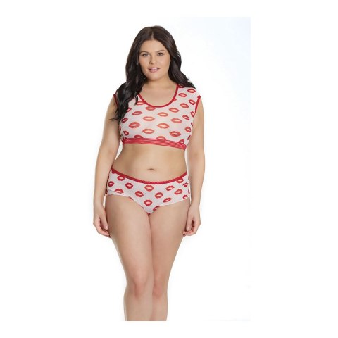 Coquette - Krótki top i szorty z nadrukiem - plus size Coquette - Krótki top i szorty z nadrukiem - plus size