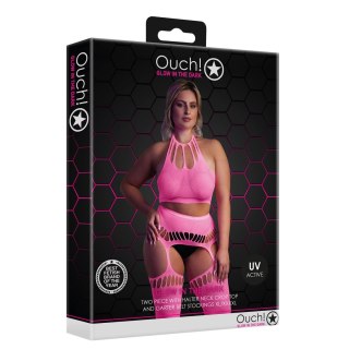 Dwuczęściowe body z krótkim topem i pończochami XL/XXXXL Ouch! by shots
