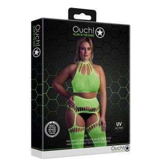 Dwuczęściowe body z krótkim topem i pończochami XL/XXXXL Ouch! by shots