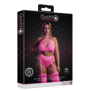 Dwuczęściowe body z krótkim topem i pończochami XL/XXXXL Ouch! by shots