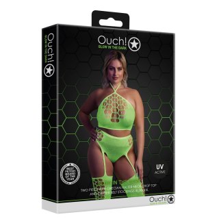 Dwuczęściowe body z krótkim topem i pończochami XL/XXXXL Ouch! by shots