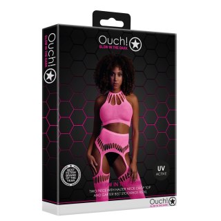 Dwuczęściowe body z krótkim topem i pończochami XS/L Ouch! by shots