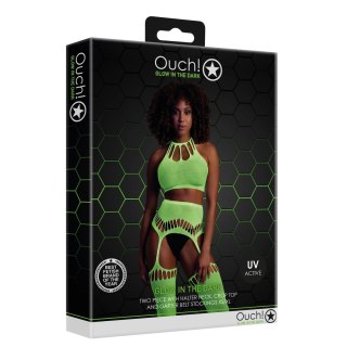 Dwuczęściowe body z krótkim topem i pończochami XS/L Ouch! by shots