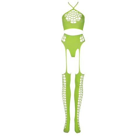 Dwuczęściowe body z krótkim topem i pończochami XS/L Ouch! by shots