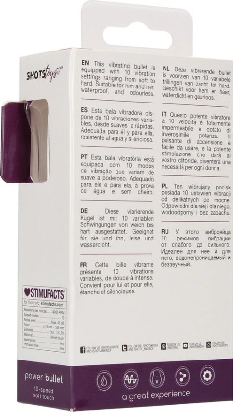 Shots Toys - Wodoodporny pocisk wibrujący - 10 prędkości Shots Toys - Wodoodporny pocisk wibrujący - 10 prędkości