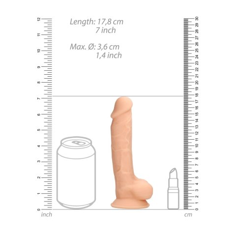 RealRock - Silikonowe dildo z jądrami 18 cm
