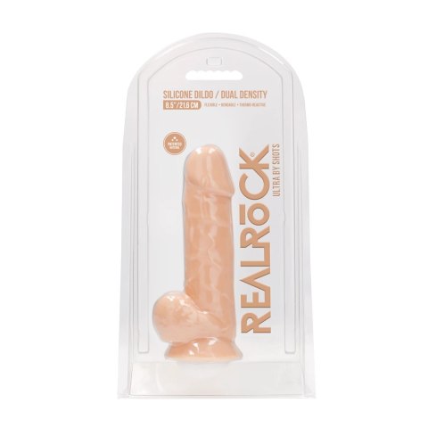 RealRock - Silikonowe dildo z jądrami 21,6 cm