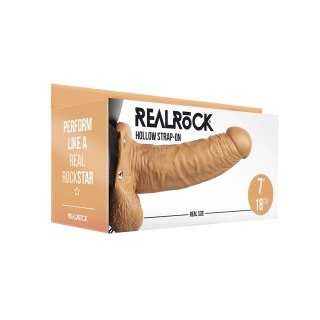RealRock - Wibrator - dildo z jądrami na pasku 18 cm