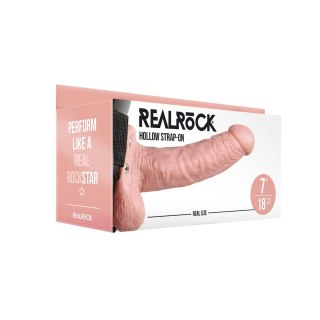 RealRock - Wibrator - dildo z jądrami na pasku 18 cm