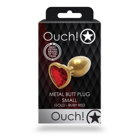 Ouch! - Metalowy korek analny - Serce - Mały