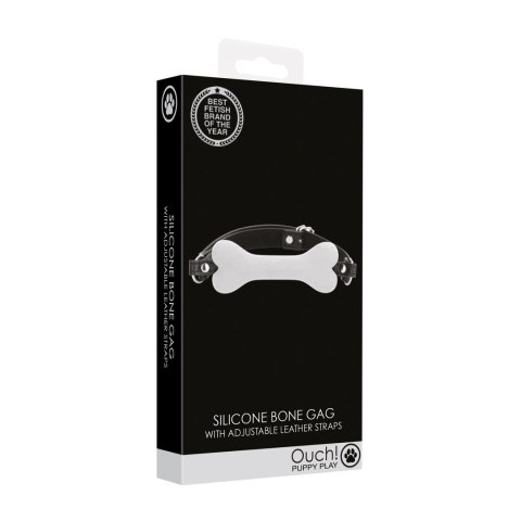 Ouch! - Silikonowy knebel z białą kością