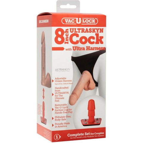 Doc Johnson - Uprząż z dildo - 20 cm Doc Johnson - Uprząż z dildo - 20 cm