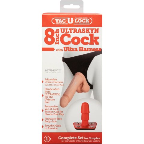 Doc Johnson - Uprząż z dildo - 20 cm Doc Johnson - Uprząż z dildo - 20 cm