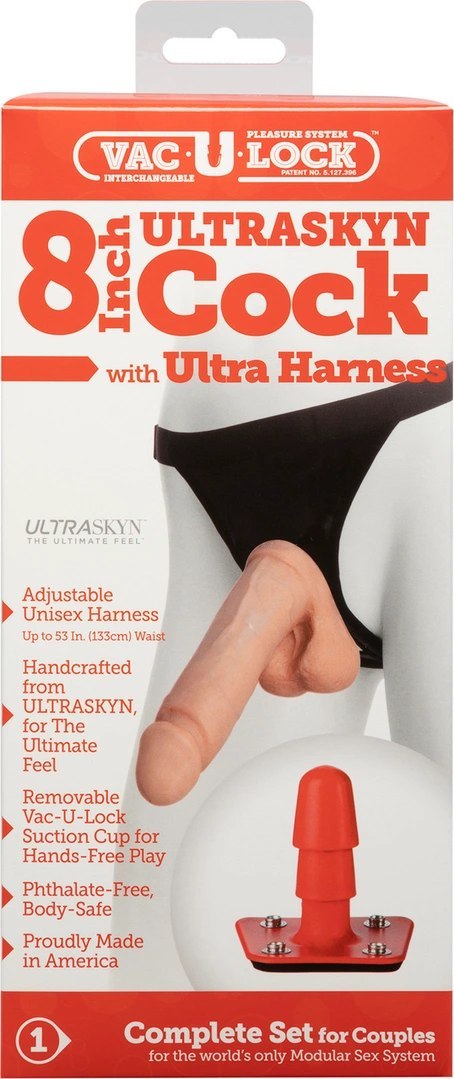 Doc Johnson - Uprząż z dildo - 20 cm Doc Johnson - Uprząż z dildo - 20 cm
