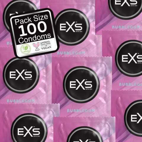 Prezerwatywy o smaku gumy balonowej 100 szt EXS Prezerwatywy o smaku gumy balonowej 100 szt EXS