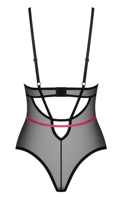 Obsessive - Seksowne Półprzezroczyste Body Z Różowymi Paseczkami Novenes XS/S Obsessive - Seksowne Półprzezroczyste Body Z Różowymi Paseczkami Novenes XS/S