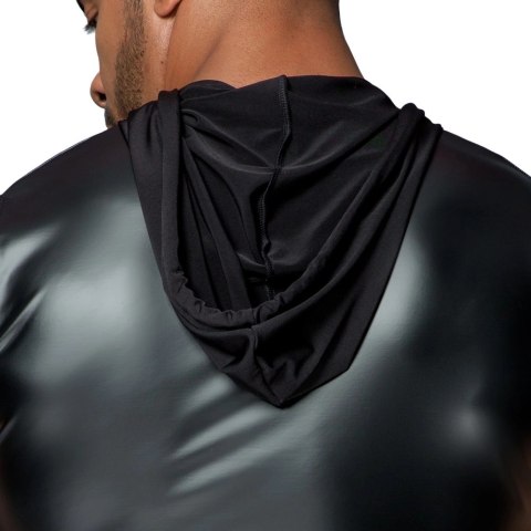 Noir - Stylowy Matowy Męski Bezrękawnik Z Kapturem Czarny 3XL Noir - Stylowy Matowy Męski Bezrękawnik Z Kapturem Czarny 3XL