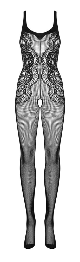 Obsessive - Czarne Siatkowe Bodystocking Bez Krocza G335 S-L Obsessive - Czarne Siatkowe Bodystocking Bez Krocza G335 S-L