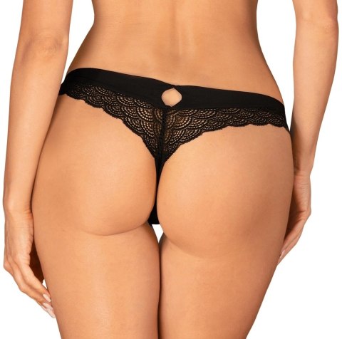 Obsessive - Seksowne Czarne Stringi Z Elastycznej Koronki Chemeris XL/2XL Obsessive - Seksowne Czarne Stringi Z Elastycznej Koronki Chemeris XL/2XL