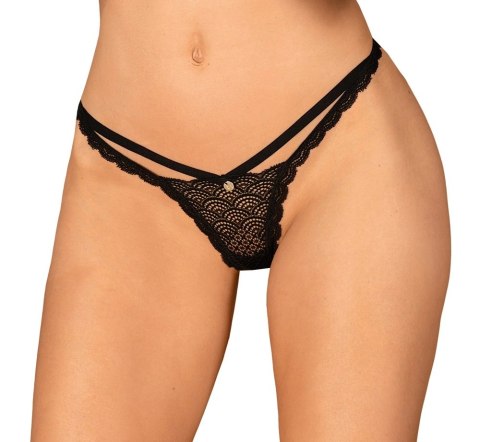 Obsessive - Seksowne Czarne Stringi Z Ozdobnym Paseczkiem Chemeris M/L Obsessive - Seksowne Czarne Stringi Z Ozdobnym Paseczkiem Chemeris M/L