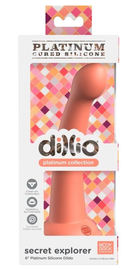 Dillio Platinum - Silikonowe Dildo Z Okrągłą Końcówką Secret Explorer 17,2 cm Pomarańczowe Dillio Platinum - Silikonowe Dildo Z Okrągłą Końcówką Secret Explorer 17,2 cm Pomarańczowe