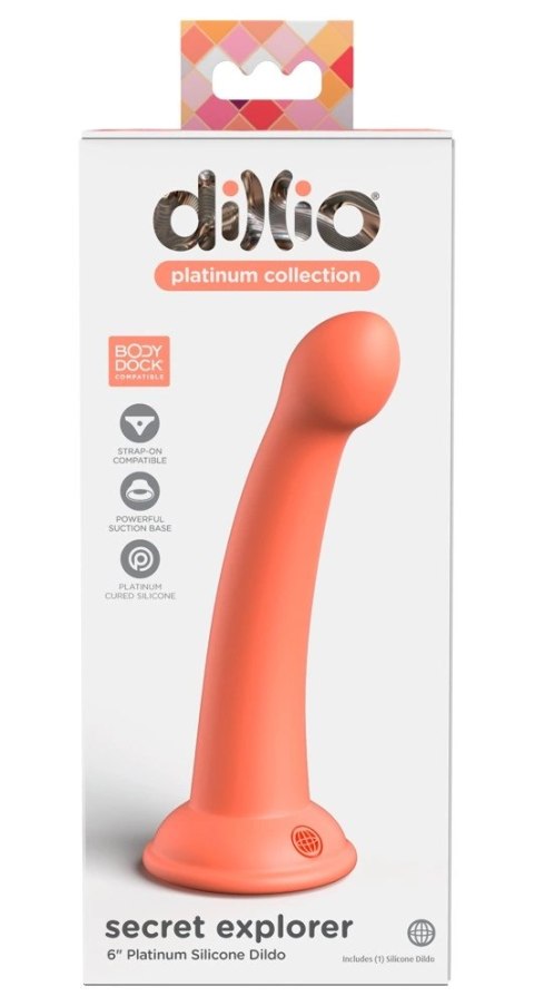 Dillio Platinum - Silikonowe Dildo Z Okrągłą Końcówką Secret Explorer 17,2 cm Pomarańczowe Dillio Platinum - Silikonowe Dildo Z Okrągłą Końcówką Secret Explorer 17,2 cm Pomarańczowe