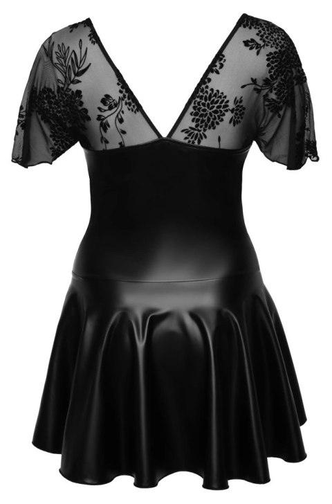 Noir - Krótka Sukienka Z Szeroką Spódnicą Czarna 3XL Noir - Krótka Sukienka Z Szeroką Spódnicą Czarna 3XL