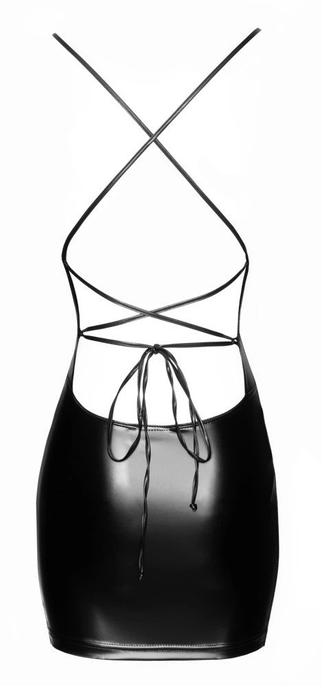 Noir - Mini Sukienka Z Seksownym Sznurowaniem Z Tyłu Czarna S Noir - Mini Sukienka Z Seksownym Sznurowaniem Z Tyłu Czarna S