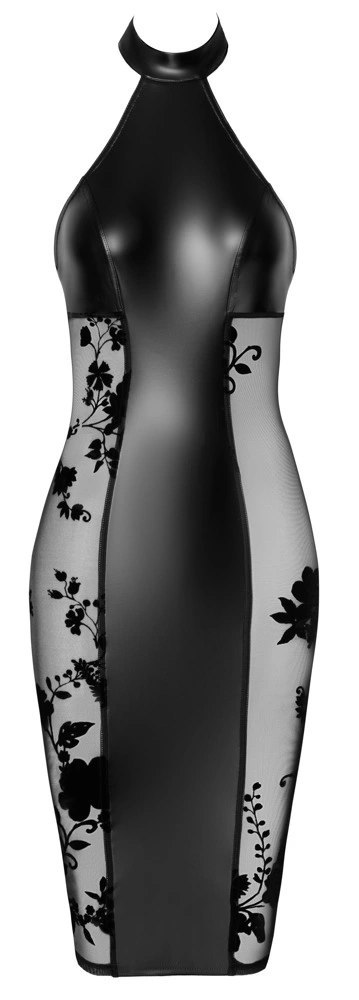 Noir - Obcisła Matowo-Błyszcząca Sukienka Z Eleganckimi Wstawkami Po Bokach XL Noir - Obcisła Matowo-Błyszcząca Sukienka Z Eleganckimi Wstawkami Po Bokach XL