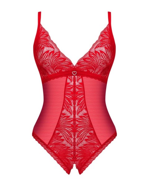 Obsessive - Delikatne Koronkowe Body Bez Krocza Z Małym Serduszkiem Chilisa M/L Obsessive - Delikatne Koronkowe Body Bez Krocza Z Małym Serduszkiem Chilisa M/L