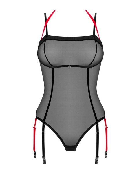 Obsessive - Półprzezroczyste Body Z Paskami Do Pończoch Czarne Glandez XL/2XL Obsessive - Półprzezroczyste Body Z Paskami Do Pończoch Czarne Glandez XL/2XL