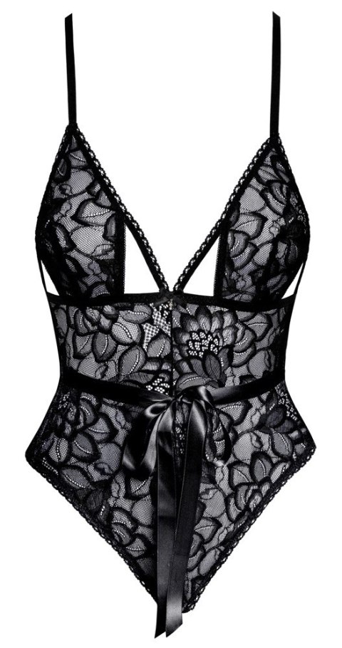 Kissable - Eleganckie Koronkowe Body Z Satynową Kokardką Czarne L/XL Kissable - Eleganckie Koronkowe Body Z Satynową Kokardką Czarne L/XL