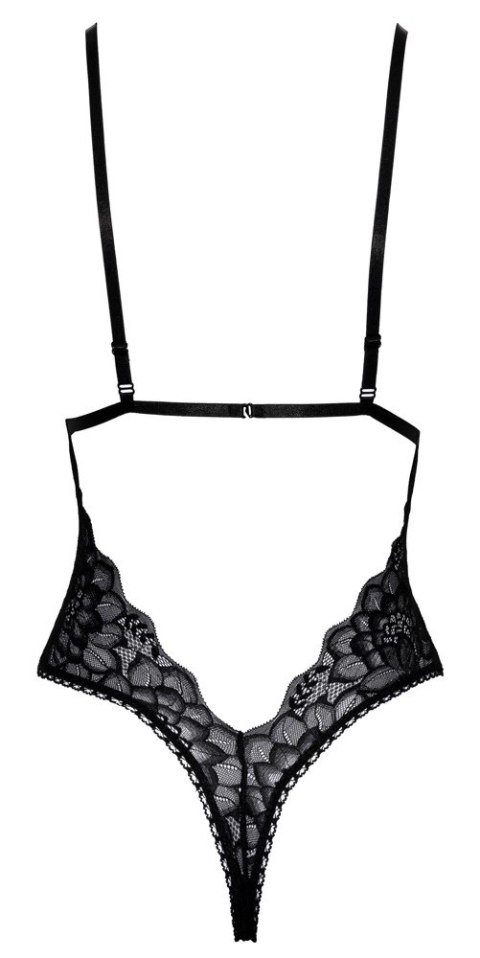 Kissable - Eleganckie Koronkowe Body Z Satynową Kokardką Czarne L/XL Kissable - Eleganckie Koronkowe Body Z Satynową Kokardką Czarne L/XL