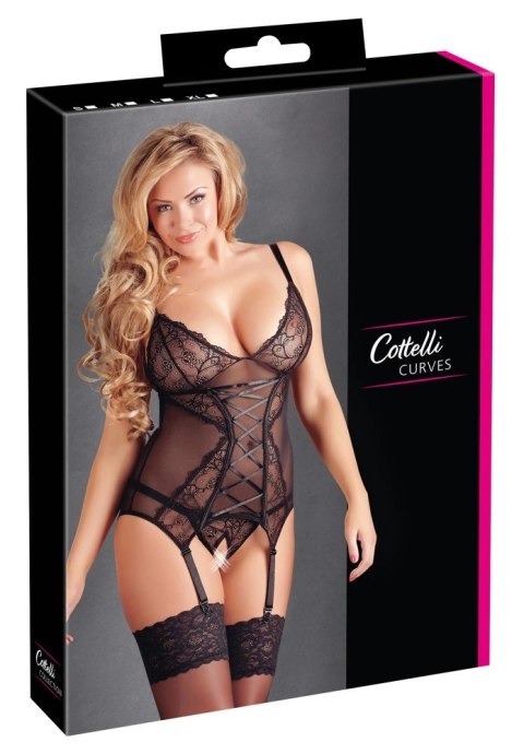 Cottelli CURVES - Seksowna Koszulka Z Koronką + Stringi Bez Kroku XL Cottelli CURVES - Seksowna Koszulka Z Koronką + Stringi Bez Kroku XL