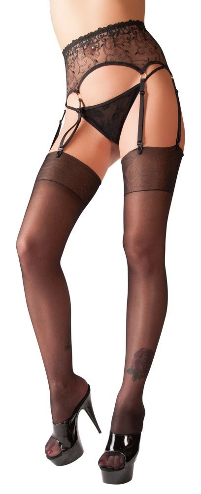 Cottelli LEGWEAR - Czarne Jedwabiste Pończochy Do Pasa 7 Cottelli LEGWEAR - Czarne Jedwabiste Pończochy Do Pasa 7