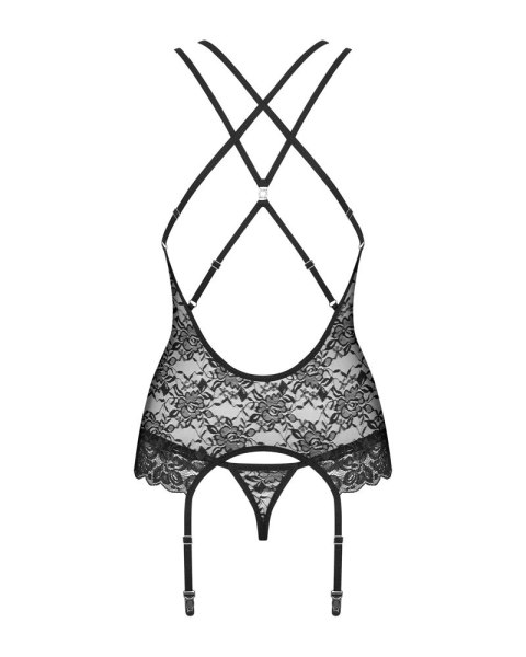 Obsessive - Seksowna Gorsetowa Koszulka i Stringi 860-COR-1 Czarne S/M Obsessive - Seksowna Gorsetowa Koszulka i Stringi 860-COR-1 Czarne S/M