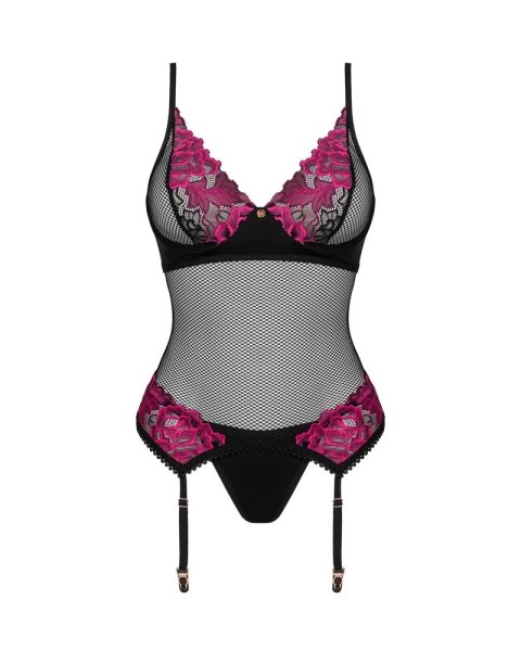 Obsessive - Seksowna Koszulka Z Paseczkami Do Pończoch + Stringi Rosenty XS/S Obsessive - Seksowna Koszulka Z Paseczkami Do Pończoch + Stringi Rosenty XS/S