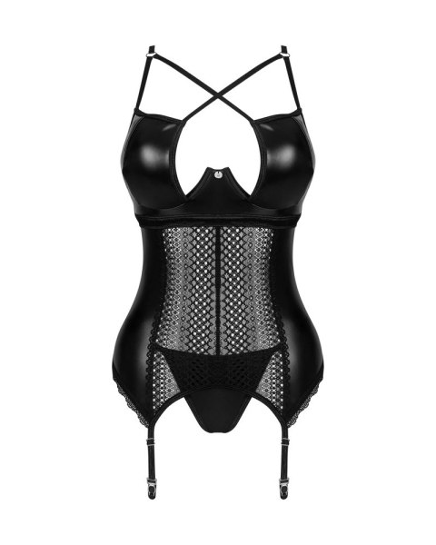 Obsessive - Seksowny Gorset Z Paskami Do Pończoch i Stringi Norides Czarne XL/2XL Obsessive - Seksowny Gorset Z Paskami Do Pończoch i Stringi Norides Czarne XL/2XL