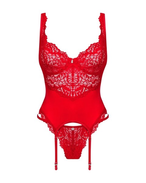 Obsessive - Seksowny Koronkowy Gorset i Stringi Amor Cherris Czerowny L/XL Obsessive - Seksowny Koronkowy Gorset i Stringi Amor Cherris Czerowny L/XL