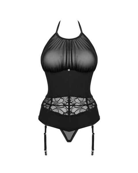 Obsessive - Siateczkowa Koszulka Z Paskami Do Pończoch I Stringi W Komplecie Serafia XL/2XL Obsessive - Siateczkowa Koszulka Z Paskami Do Pończoch I Stringi W Komplecie Serafia XL/2XL