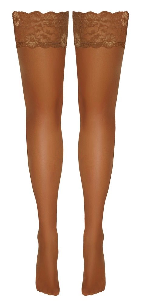 Cottelli LEGWEAR - Beżowe Klasyczne Pończochy Z Piękną Koronką 2