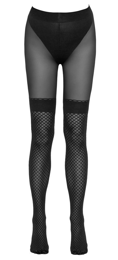 Cottelli LEGWEAR - Czarne Rajstopy Z Wplecioną Siateczką 4 Cottelli LEGWEAR - Czarne Rajstopy Z Wplecioną Siateczką 4