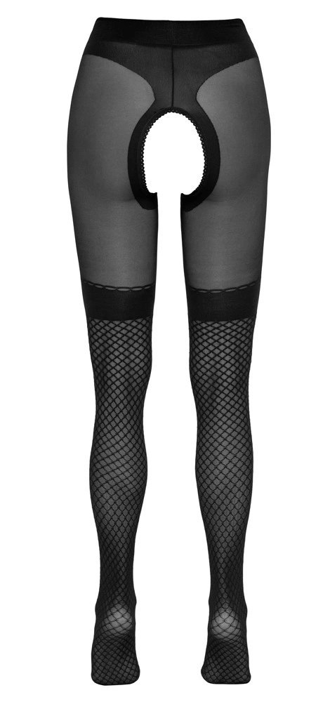 Cottelli LEGWEAR - Czarne Rajstopy Z Wplecioną Siateczką 4 Cottelli LEGWEAR - Czarne Rajstopy Z Wplecioną Siateczką 4