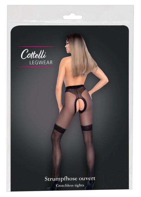 Cottelli LEGWEAR - Czarne Rajstopy Z Wplecioną Siateczką 5 Cottelli LEGWEAR - Czarne Rajstopy Z Wplecioną Siateczką 5
