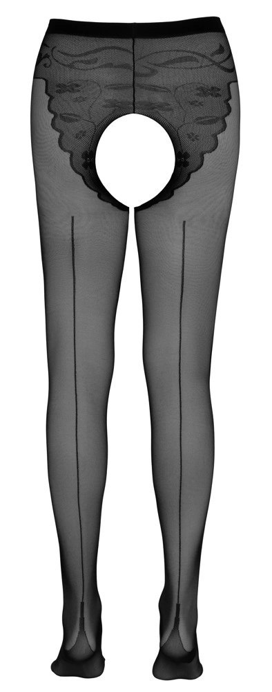Cottelli LEGWEAR - Czarne Rajstopy Bez Krocza Z Ozdobą Na Pośladkach 4 Cottelli LEGWEAR - Czarne Rajstopy Bez Krocza Z Ozdobą Na Pośladkach 4