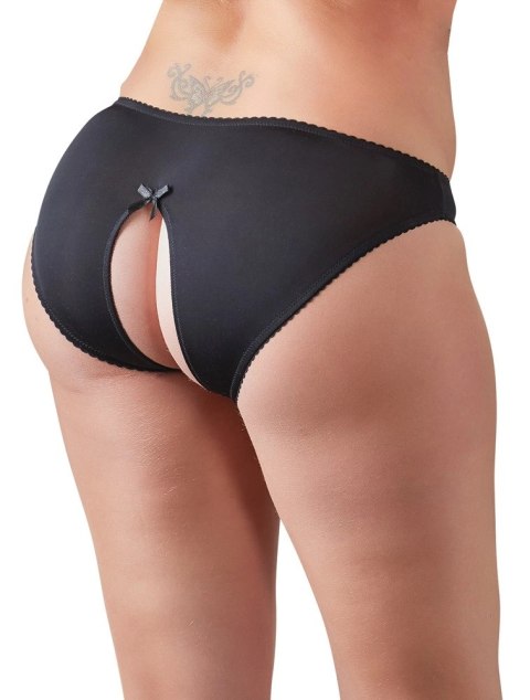 Cottelli CURVES - Czarne Figi Z Dodatkiem Koronki Bez Krocza XL Cottelli CURVES - Czarne Figi Z Dodatkiem Koronki Bez Krocza XL