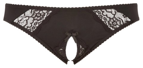 Cottelli CURVES - Czarne Figi Z Dodatkiem Koronki Bez Krocza XL Cottelli CURVES - Czarne Figi Z Dodatkiem Koronki Bez Krocza XL