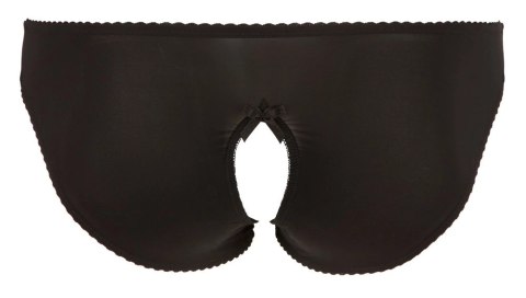Cottelli CURVES - Czarne Figi Z Dodatkiem Koronki Bez Krocza XL Cottelli CURVES - Czarne Figi Z Dodatkiem Koronki Bez Krocza XL